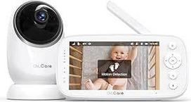 "Dr.Care NovaView Pro" kūdikių monitorius be WLAN su judesio jutikliu 5 colių 1080P ekranas 5000 mAh akumuliatorius Aiškus naktinis matymas realiu laiku VOX 2x/4x priartinimas 300 m atstumu 2 krypčių garsas Pasukama ir pakreipiama kamera