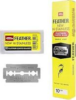 "Feather Hi" nerūdijančio plieno skustuvo peiliukai "Platinum Double Edge" (10 vnt.)