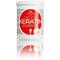 Kallos Keratin Hot Therapy With Red Pepper Extract kaukė plaukams su keratinu ir raudonųjų pipirų ekstraktu - 1000 ml.