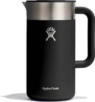 "HYDRO FLASK French Press" kavos virimo aparatas - izoliuotas nerūdijantis plienas su metaliniu sieteliu ir spaudos dangteliu - išlaiko kavą karštą kelias valandas - juodas