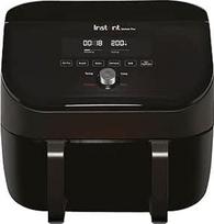 "Instant Pot" - "Versazone Dual Black" karšto oro keptuvė - didelė 8,5 l šeimos dydžio - vienas dvigubas krepšys su pertvara - 8 viename - dehidratacija, kepimas ant grotelių, kepimas, skrudinimas, pašildymas, nesvylanti danga