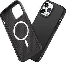 "RhinoShield" dėklas, suderinamas su (iPhone 13 Pro Max), "SolidSuit" - suderinamas su "MagSafe", smūgius sugeriantis ir plonas apsauginis dėklas su aukščiausios kokybės apdaila, apsauga nuo kritimo iš 3,5 m aukščio, klasikinės juodos spalvos