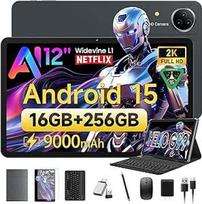 FEONAL "Android 15" planšetinis kompiuteris 12 colių 2K ekranas "Helio G99", žaidimų planšetinis kompiuteris su klaviatūra, rašikliu ir pele, "Gemini AI", 16 (8+8) GB RAM + 256GB ROM (2 TB TF), 5G WiFi planšetinis kompiuteris, 21 MP/9000 mAh/Widevine L1/