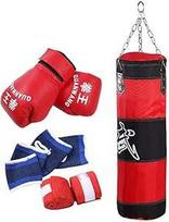 Punch Bag rinkinys, vaikų smūgis Punch Bag, bokso mokymo sunkus maišas fitneso Punch Bag pratybų treniruotės tuščias galios maišas su pirštinėmis ir riešo apsauga (tuščias Punch Bag)