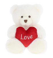 KEEL TOYS pliušinis meškiukas Harry su širdele, kreminės spalvos, 20 cm, SV3475