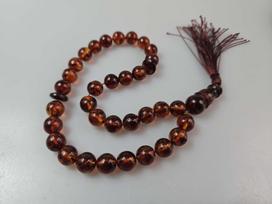 musulmoniškas gintarinis rožančius Tesbih amber beads