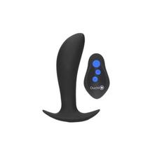 Ouch! by Shots E-Stim Vibrating Anal Plug with Remote Control - 8 Modes, Black