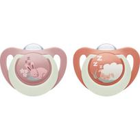 NUK First Choice Night 0-6m čiulptukas Bunny/Sheep 2 cm