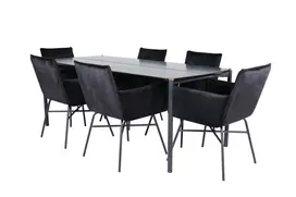 Pelle Dining Table - Black / black Black+Petra Chair - Black / Black Velvet_6
