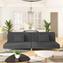 Dvivietė sofa-lova，Poilsio sofa su dvejomis pagalvėmis, pilka, audinys CFE20462