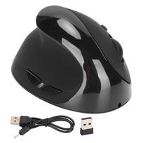 Kairės rankos vertikali belaidė pelė 2.4G, USB įkrovimas, DPI