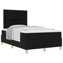 Box Spring lova su čiužiniu juoda mažos dvigubos audinės