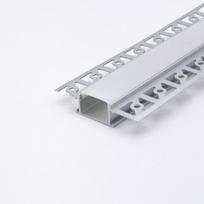 Įleidžiamas / įleidžiamas anoduotas aliuminio profilis su matiniu stiklu 1-2 eilės LED juostelių gipso kartono plokštėms, 3m x 61mm x 14mm