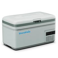 Automobilinis šaldytuvas Kompresorinis automobilinis šaldytuvas StandHeiz 15L, -20°C iki +20°C, 12V/24V/230V, ECO režimas, Pilka/Žalia