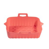 Silicone Air Fryer Baking Pan - Rectangular, Heat-Resistant, Oil-Draining Liner Mat
