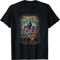 Teenage Mutant Ninja Turtles Heroes & Villains NY Group Shot T-Shirt S juoda