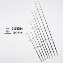 Žiemos ledo žvejybos meškerės galiukas su dideliu valo žiedeliu, minkštos M akcijos, juodas apvalus galiukas, 6 mm lizdas 30cm Length