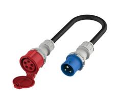Adapteris elektromobiliams CEE 16A (mėlynas, vienfazis) į CEE 16A