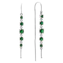 Silver earrings with nano emerald 1.871ct (2198321) smaragdas