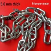 5mm Galvanized Iron Chain: Decorative, Anti-Theft, Guardrail, Partition, or Hanging Lamp Use.