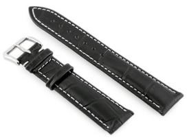 W64 odinis laikrodžio dirželis - juodas/baltas 18mm