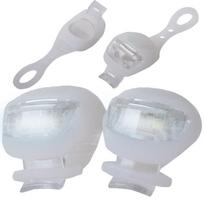 Dviračių žibintas 2 LED priekinis 2 vnt. silikoninis, atsparus vandeniui