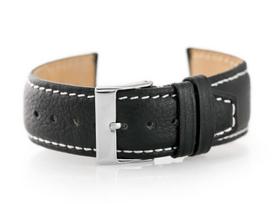 Premium odinis laikrodžio dirželis W26 - juodas/baltas - 22mm