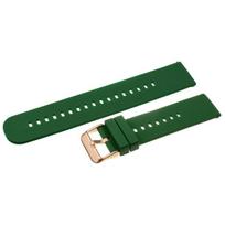 U27 guminis laikrodžio dirželis 22mm tamsiai žalias / rožinio aukso