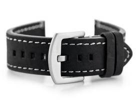 W72 odinis laikrodis dirželis - juodas/baltas 22mm