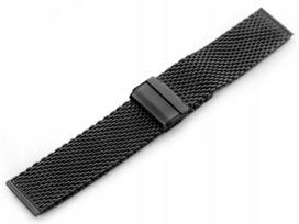 Juoda matinė "pacific 12" metalinė apyrankė 22mm su graviravimu
