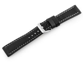W48 odinis laikrodžių dirželis - PREMIUM - juodas/baltas - 22mm