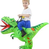 Pripučiamas dinozauro kostiumas vaikams - Helovino tėvų ir vaikų veiklos rekvizitas One Size