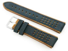 Odinis laikrodžių dirželis W80 24mm tamsiai mėlynas/rudas