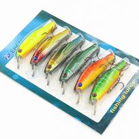 6-Piece Minnow Lure Set: 8.5cm, 9g Three-Hook Fishing Bait yellow