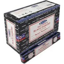 Satya Nag Champa Black Diamond smilkalų lazdelės Agarbatti 180 gramų dėžutė | 12 pakuočių po 15 gramų dėžutėje | Eksporto kokybė ruda