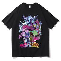 Deltarune Prekės Veikėjai Meno Kūriniai Marškinėliai Pilnas Aktorių Sąrašas Gerbėjų Apranga Deltarune Žaidimas Medvilniniai Marškinėliai Viršutiniai Drabužiai Juokingi Laisvi Unisex Marškinėliai XS juoda