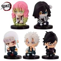 5pcs Q Version Demon Slayer Sitting Ghost Doll Tanjiro Nidouzi Inosuke Zenizu Toy Figural PVC Model Gift no box