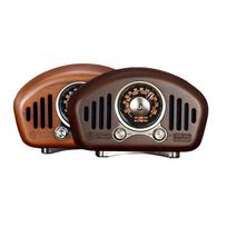 Retro Design Bluetooth Speaker with FM-Radio R909-A/C Dark Brown tamsiai ruda spalva
