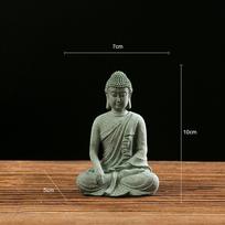 Multiple Styles Oriental Culture Sandstone Buddha Sitting Posture Green Sandstone Buddhist Ornament Zen Restaurant