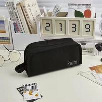 High-Capacity Minimalist Japanese & Korean Style Pen Case for Students rašalinės juodos spalvos