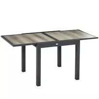 Lauko valgomojo stalas su ištraukiamu stalviršiu - pilka 160 x 80 x 75 cm