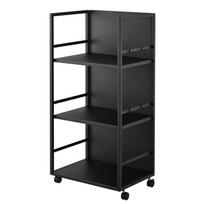 Juodos spalvos iš metalo lentyna ant ratukų 42x84,5x32 cm Tower – YAMAZAKI