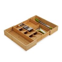 Reguliuojamas natūralios spalvos iš bambuko stalo įrankių padėklas 32 x 40 cm DrawerStore Bamboo – Joseph Joseph