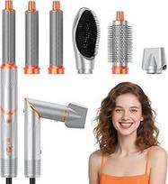 "Air Styler 5-in-1" plaukų stiliatorius - profesionalus plaukų stiliatorius su 110 000 apsukų per minutę, šilto oro šepečiu, džiovintuvo šepečiu, apvaliu šepečiu, garbanotuvu ir tiesinimo šepečiu - sulankstomas rinkinys su 4 temperatūros lygiais
