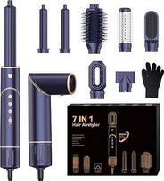"Air Styler 7-in-1 Hair Styler" plaukų džiovintuvas Joninis sulankstomas 110 000 aps/min su karšto oro šepečiu, modeliavimo šepetėliais, automatine garbanojimo geležte, tiesinimo šepečiu, skirtu džiovinimui, garbanojimui, tiesinimui ir modeliavimui