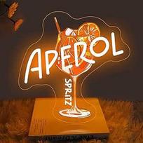 "Aperol Spritz" neoniniai ženklai, skirti sienų dekorui, oranžinis kokteilių LED šviesos ženklas, skirtas namų barui, virtuvei, žmogaus urvui, miegamajam, barui, vakarėliui, svetainės dekorui