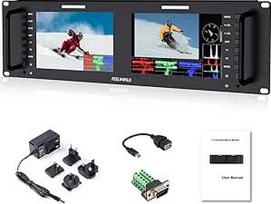 "Feelworld D71 Rack Camera Monitor Pro Broadcast Dual 7" 3RU Ultra HD 1280 × 800 lauko vaizdo LCD IPS ekranas 800:1 didelis kontrastas su HDMI SDI AV Ethernet