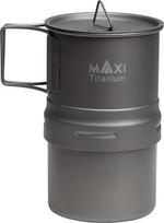"Maxi Camping" kavos virimo aparatas Titanium Moka Pot Coffee French Press Camping Coffee Machines for Outdoor Travel Picnic Hiking Garden Campfire, 5 oz Every Brew, ACM-01, Grey