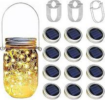 "YzoTek TecHong" "Solar Mason Jar Light Lid" - 30 LED pakabinamų pasakų "Firefly Lights" žibintų žibintų dangtelis Vandeniui atsparus terasos veranda Sodo kiemas Balkonas Vejos sienų apšvietimas