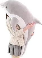 Delfinų pliušiniai žaislai Gražūs pliušiniai minkšti gyvūnai, apkabinantys pagalvę, delfinų lėlės vaikams (120 cm / 47,24 colių, pilka)